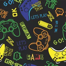 Papel De Parede Gamer Jogos Adesivo Vinilico Preto 3m