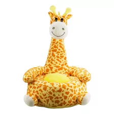 Mini Puff Girafa Em Pelúcia Animais Do Safari 64x43 Cm Cor Amarelo
