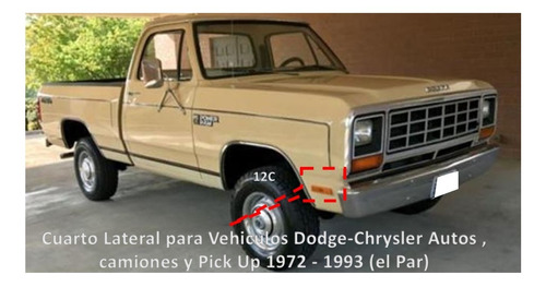 Cuarto Lateral Dodge Chrysler Pick Up 1972 - 1993 (el Par) Foto 7