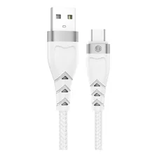 Cable De Datos Jd D-30ac Usb A Usb Tipo C 2.4a Carga Rapida Color Blanco