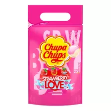 Chupetes Chupachups Strawberry Love, Bolsa Duty Free 300g