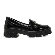 Sapato Mocassim Feminino Verniz Tratorado Couro Oxford Leve