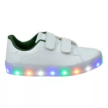 Tênis Infantil Led Masculino Casual Estiloso Carrapicho Novo