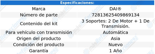 Kit Soportes Motor-caja 3 Piezas Lancer L4 2.4l 08 Al 12 Dai Foto 2