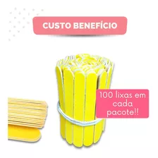 Kit 100 Mini Lixa De Unha Canário Manicure Pedicure 8cm