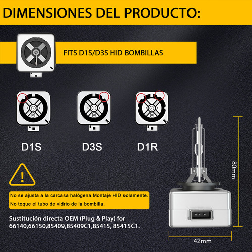 6000k 35w Kit De Faros D1s Luz Alta Y Baja Para Volkswagen Foto 2