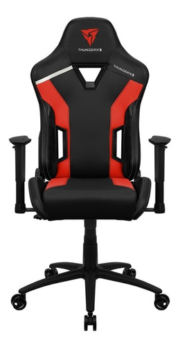 Cadeira De Escritório Thunderx3 Tc3 Gamer Ergonômica  Ember Red Com Estofado De Couro Sintético