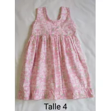 Zg) Vestido De Nena Talle 4 Color Rosa Marca Blue