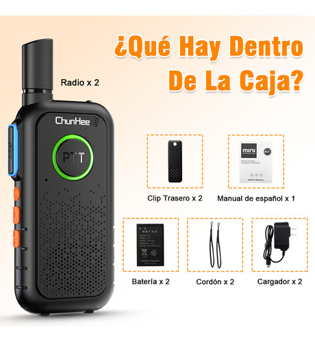 Walkie Talkie Radios De Comunicacin Con Ptt Dual, 3 Piezas Foto 10