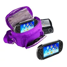 Bolsa Portatil De Correa Morada Compatible Con Sony Psp 3000