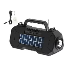 Parlante Bluetooth Radio Fm Carga Solar Lampara Emergencia