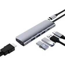  Adaptador Hub Macbook Pro / Air 5 Em 1 Usb C Cinza