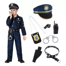 E Traje De Actuación Con Uniforme Policial Cos Para Niños E