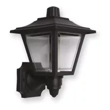 Farol Colonial Plástico De 4 Caras Negro Cerrado