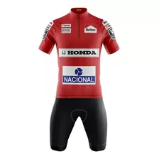 Conjunto Ciclismo Masculino Bermuda E Camisa Senna Honda