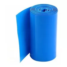 1xmt Tubo Termo Retrátil Azul Pvc 120mm Chato / Diam 76.3mm