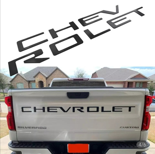 Emblema Portaln Para Chevrolet Silverado Negro Foto 2