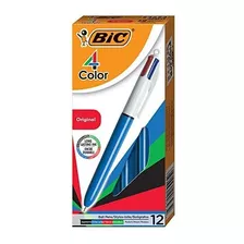 Bic - Bolígrafo Retráctil De 4 Colores (punta Media, 10 Mm)