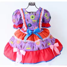 Vestido Infantil Festa Junina Julina Quadrilha Caipira Luxo