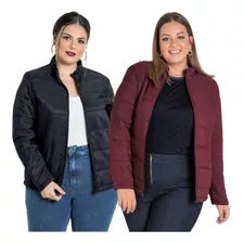 Jaqueta Puffer Feminina Plus Size Corta Vento E Chuva Moto 