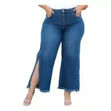 Calça Wide Leg Curta Feminina Tendência Moda Grande 46 Ao 60