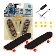 Kit 2 Skate De Dedo Mini Fingerboard C/ Acessórios E Lixa 