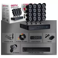 Kit 16 Camaras De Seguridad Hd 1080p Cctv *soy Tienda*