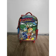 Mochila Con Carro Para Niños De Mickey 12 Pulgadas