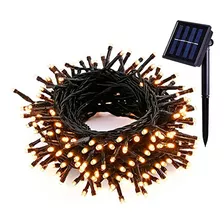 Guirnalda Luces Led Calida Solar 10mt Navideñas Deco Fiestas