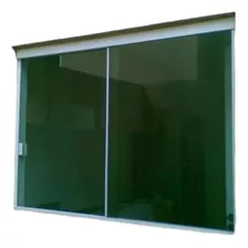 Janela De Vidro 100x120 Verde Ou Fumê 2 Folhas