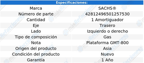 Amortiguador Trasero Chevrolet Suburban 2004 Sachs Foto 2