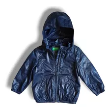 Impermeable Benetton Baby Talla 12 Meses Azul.