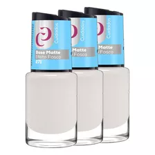 Kit 3un O Melhor Esmalte Efeito Fosco Base Matte 10ml - Cora