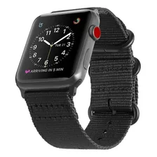 Correa Nylon Fintie Para Apple Watch 4 5 6 Se 1/2 44mm Negro