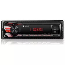 Rádio Som Mp3 Automotivo E-tech 2 Entradas Usb Mp3 Fm Rca Sd