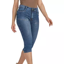 Calça Jeans Capri Cintura Alta Perfeita Para O Verão 2024