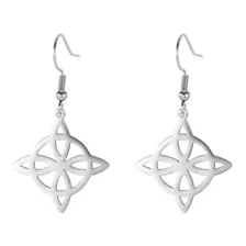 Aretes Pendientes Acero Inoxidable Mujeres Nudo De Brujas 8j