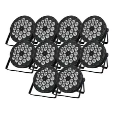 10 Canhão Par Led 18 Leds 15w Rgbwa Dmx