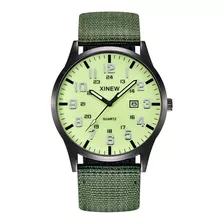 Reloj Hombre Niño Dial Redondo Correa De Nylon Banda Militar