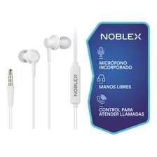 Auriculares In Ear Noblex Hp05wp Con Cable Micrófono Color Blanco