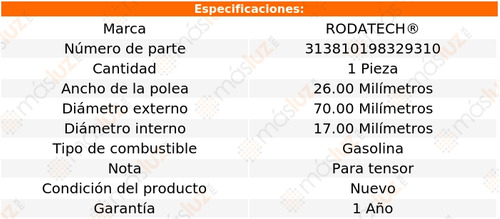 (1) Polea Gua Accesorios Chevrolet Prizm 1.8l 4 Cil 98/02 Foto 2