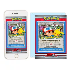 Convite Pokémon Card Digital 