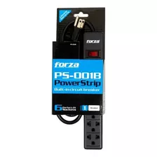 Supresor Pico De 6 Tomas Forza Negro 220v Fps-005b