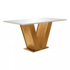 Mesa Para Sala De Jantar 160cm Tampo Em Vidro/mdp Espanha