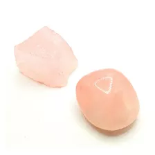 Pedra Quartzo Rosa Bruta E Polida P/ Coleção 5cm Kit 2 Gemas