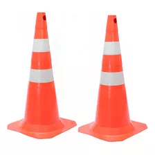 Kit 2 Cones Para Sinalização 75 Cm Com 2 Faixas - Rm-41