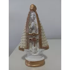 Imagem Nossa Senhora Aparecida 13cm. Em Gesso Com Pérolas. 