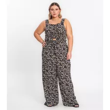 Calça Feminina Plus Size Estampada Secret Glam Preto