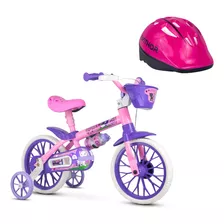 Bicicleta Infantil Aro 12 Cat Com Capacete Rosa - Nathor