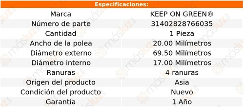 Polea 69.50 Mm Subaru Impreza 4 Cil 2.5l 98/07 Kg Foto 3